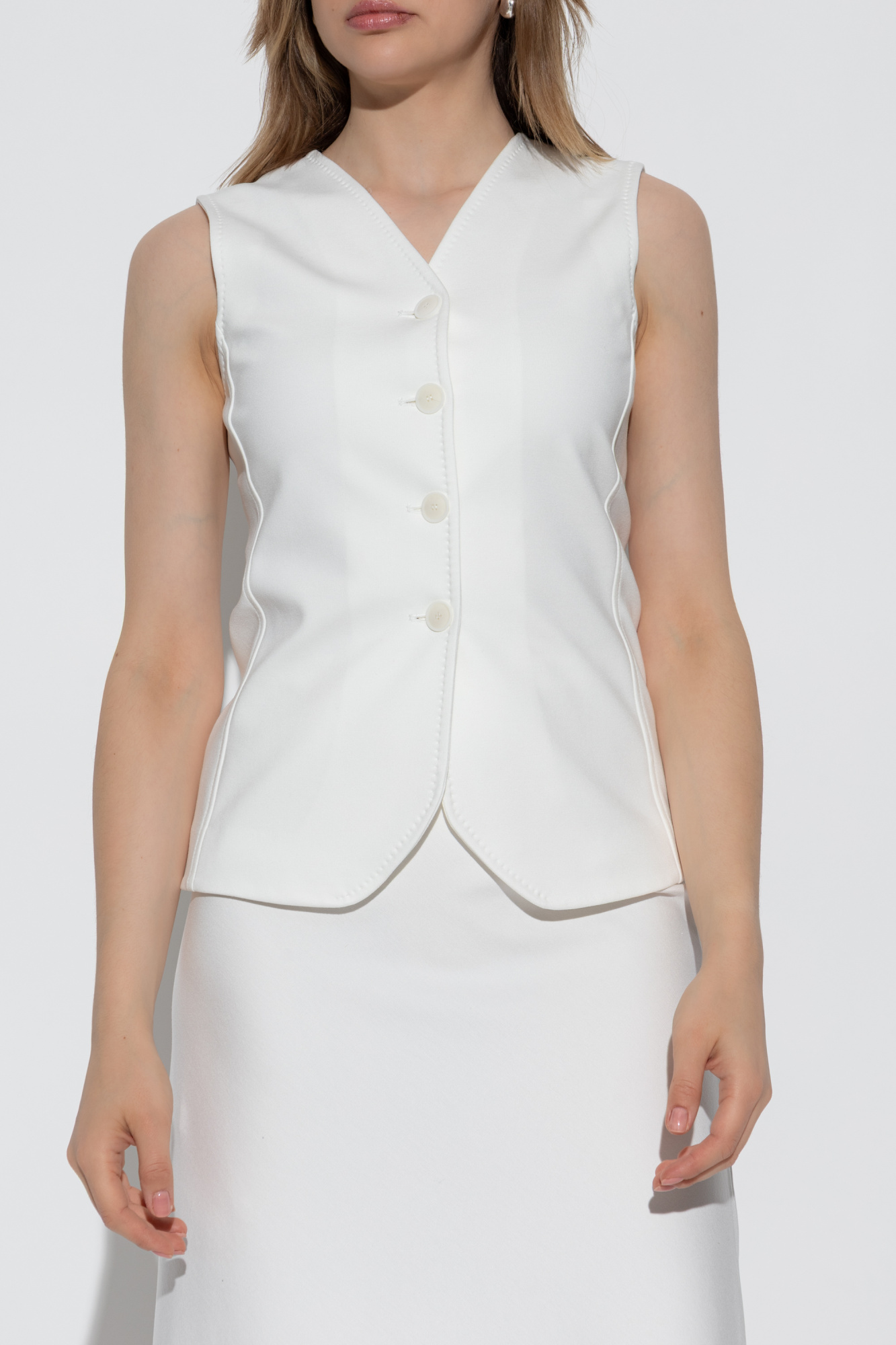 ジャケット MAX MARA Fornovo viscose vest Bianco Max Mara 